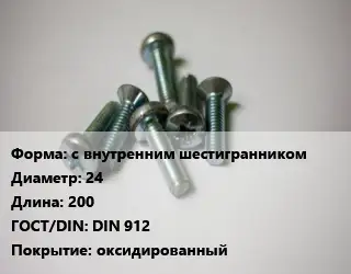 Винт с внутренним шестигранником 24х200 DIN 912 оксидированный